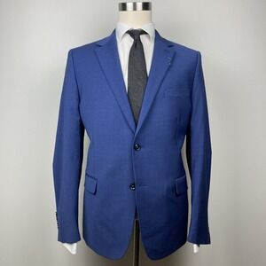 Calvin Klein Mens Skinny fit Suit Jacket Blazer 46R Blue‎ F01006